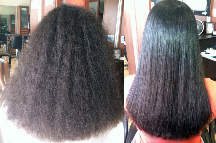 Keratin hair straightening