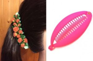 Hair clip hairstyle with barrettes