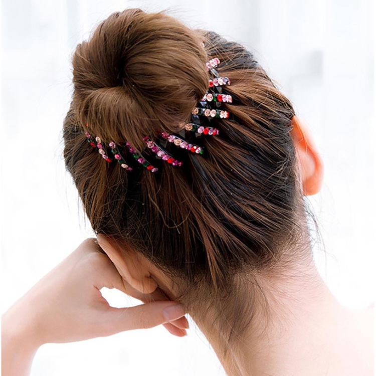 Hair clip hairstyle with barrettes