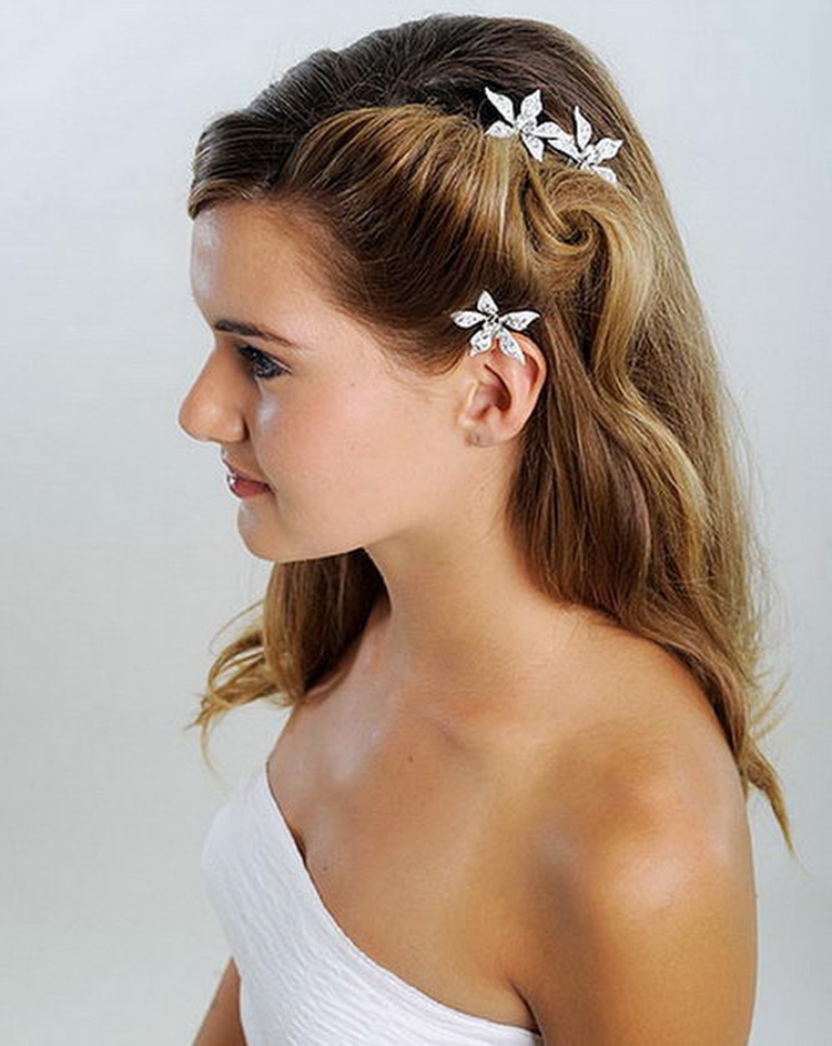 Hair clip hairstyle with barrettes