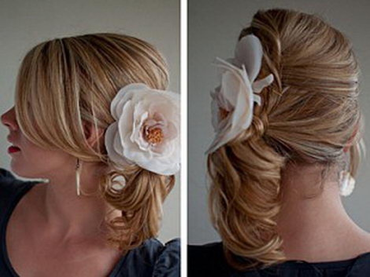 Hair clip hairstyle with barrettes