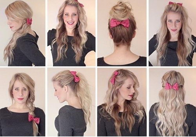 Hair clip hairstyle with barrettes