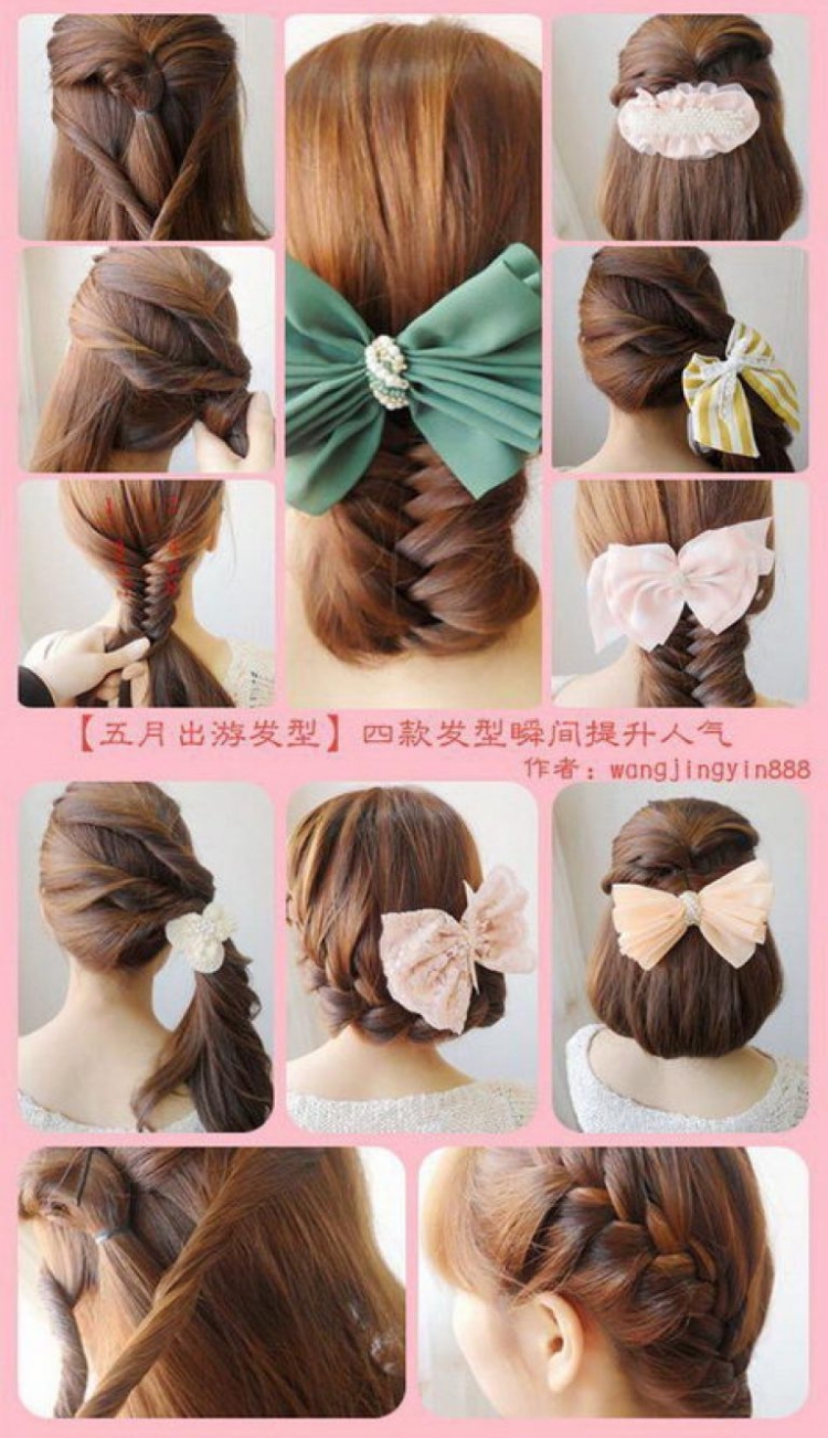 Hair clip hairstyle with barrettes