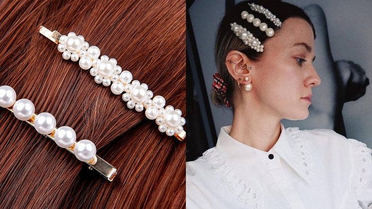 Hair clip hairstyle with barrettes