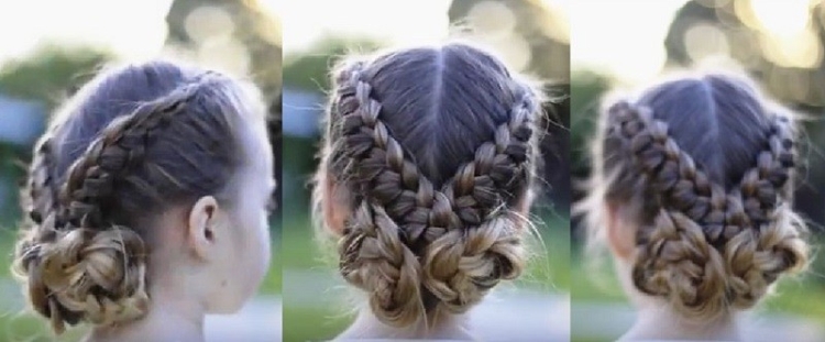 French braids for girls with step by step photos