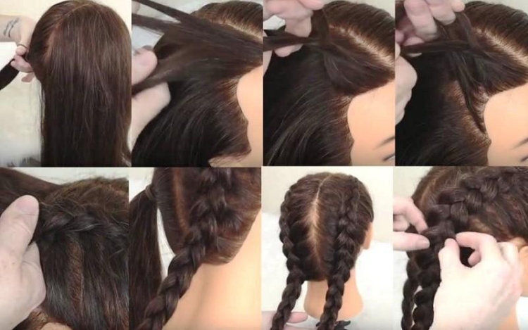 French braids for girls with step by step photos