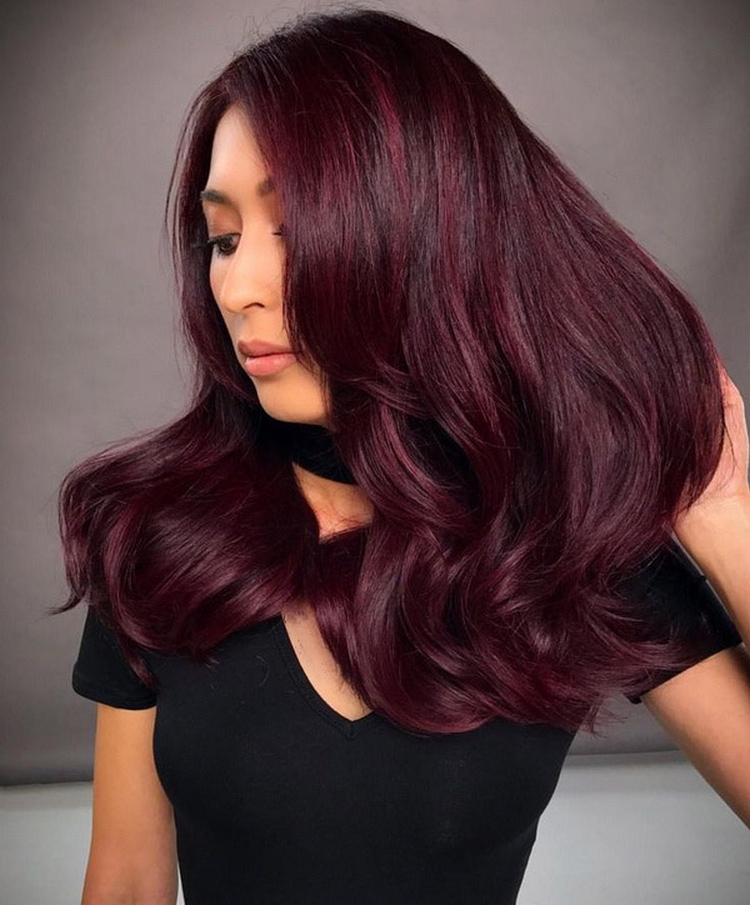 Burgundy hair color