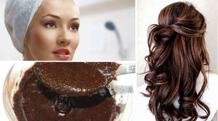 Hair mask with coffee