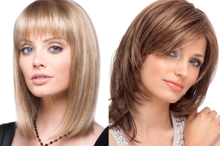 Haircut for medium hair with bangs