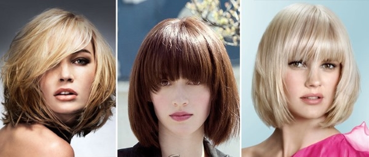 Haircut for medium hair with bangs