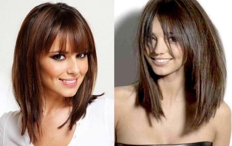 Haircut for medium hair with bangs