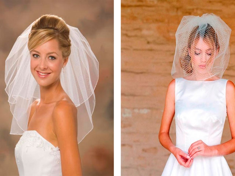 Wedding hairstyles for medium hair with a veil with bangs