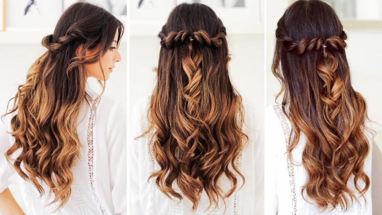 Light hairstyles with loose hair