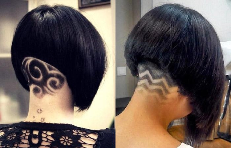 Drawing on the back of the head shaved in girls