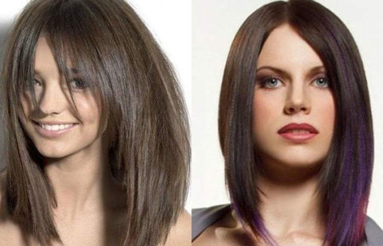 Asymmetrical haircuts for long hair