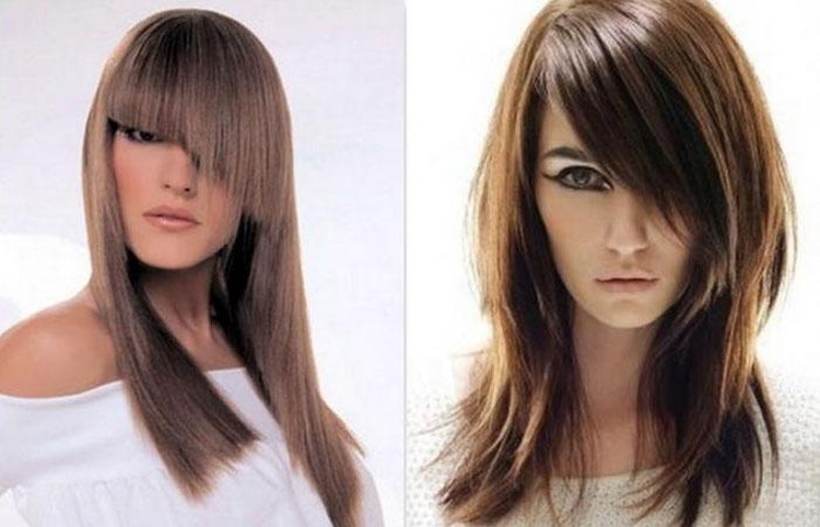 Asymmetrical haircuts for long hair