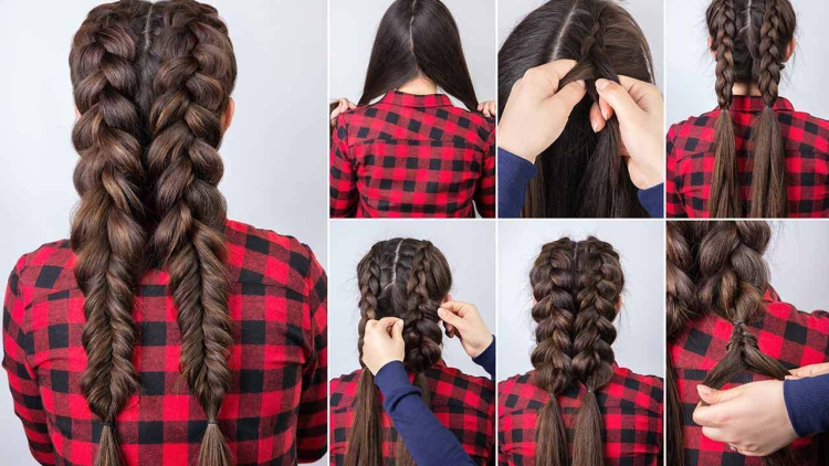 How to braid two side braids of yourself