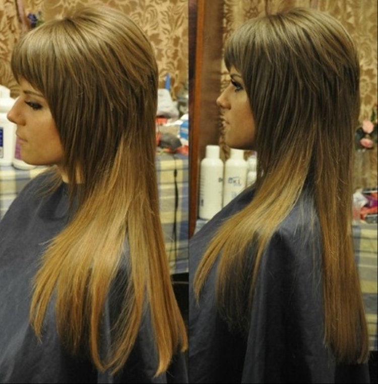 Haircut for long hair with bangs