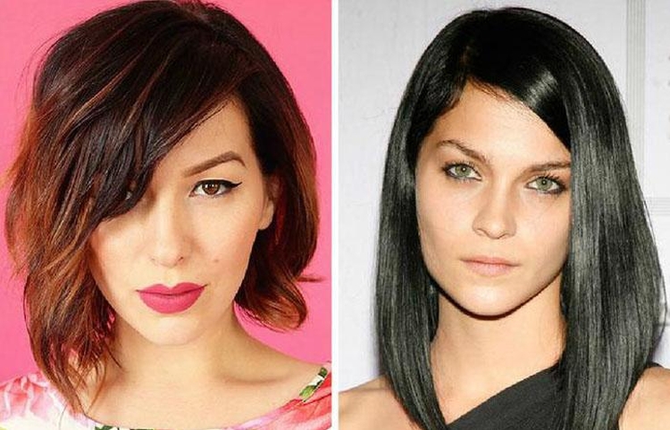 Asymmetrical haircuts for long hair