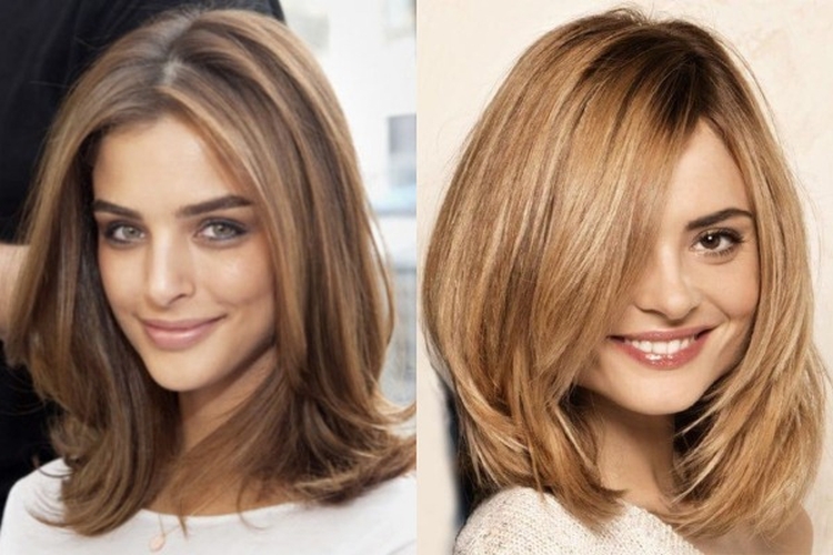 Haircut for medium hair without bangs