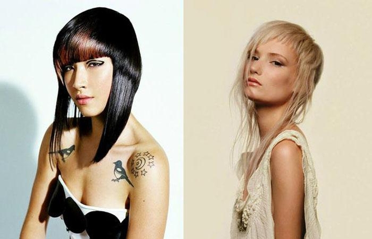 Asymmetrical haircuts for long hair