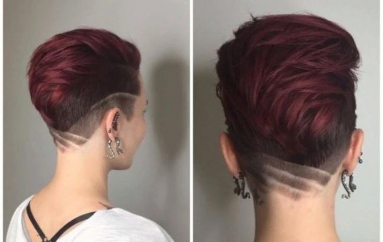 Drawing on the back of the head shaved in girls