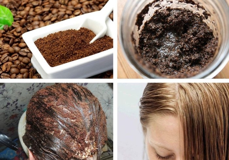 Hair mask with coffee