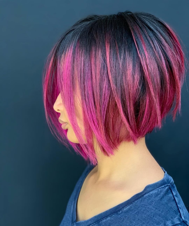 Colored highlights for short hair