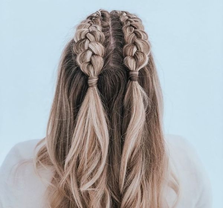 How to braid two side braids of yourself