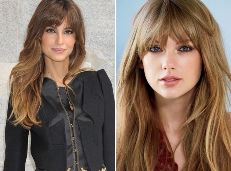 Haircut for long hair with bangs