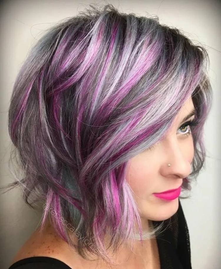 Colored highlights for short hair