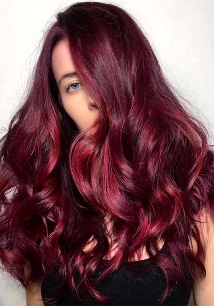 Burgundy hair color