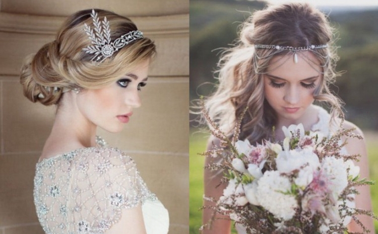 Wedding hairstyles for medium hair with a veil with bangs