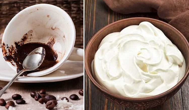 Hair mask with coffee