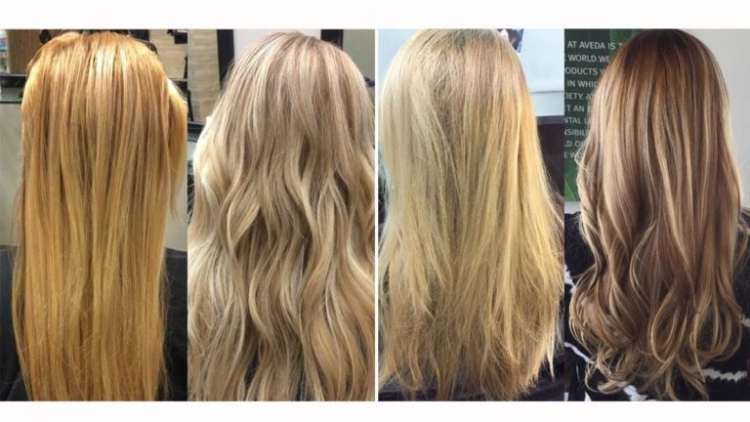 Hair toning before and after photos