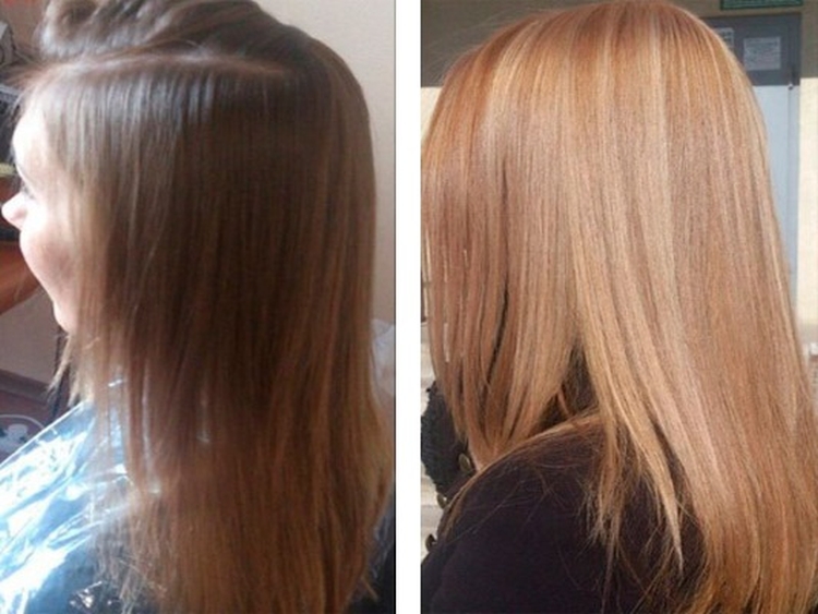 Hair toning before and after photos