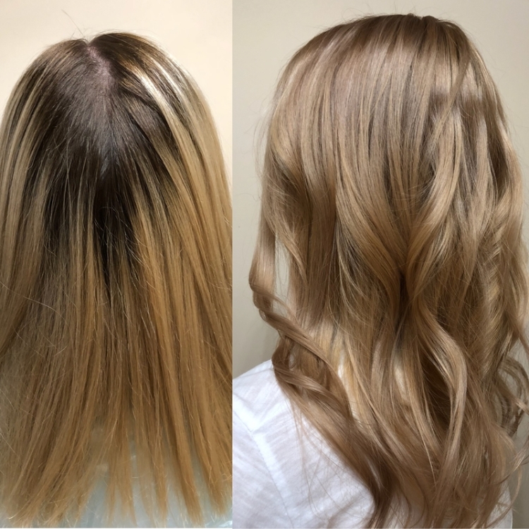 Hair toning before and after photos