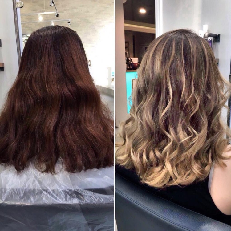 Hair toning before and after photos