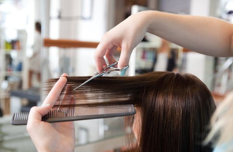 Brown hair with white ends