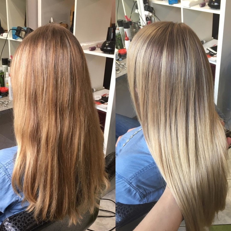 Hair toning before and after photos