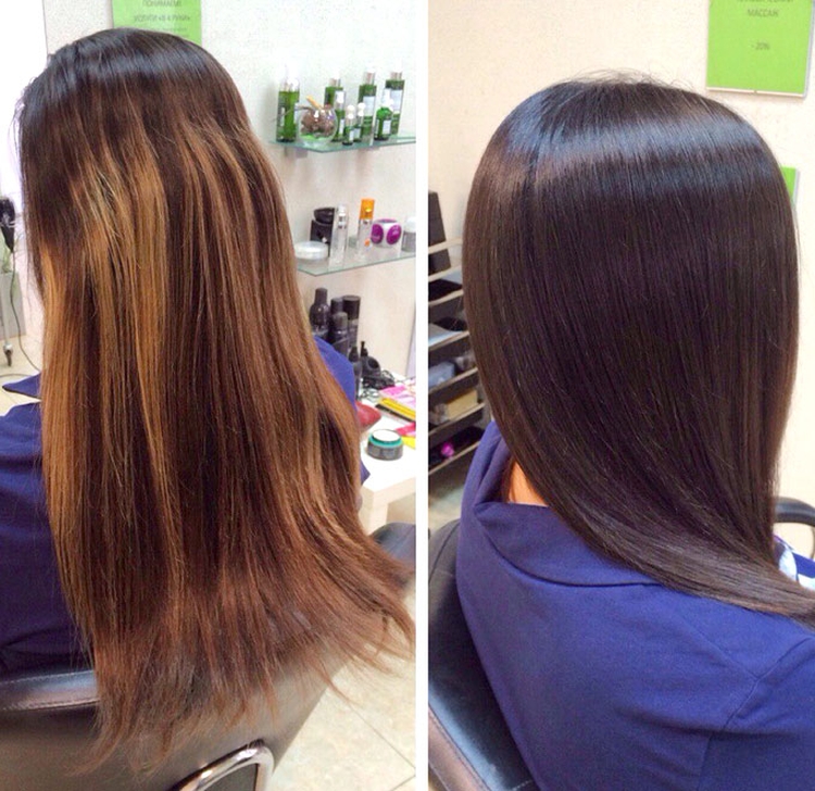 Hair toning before and after photos