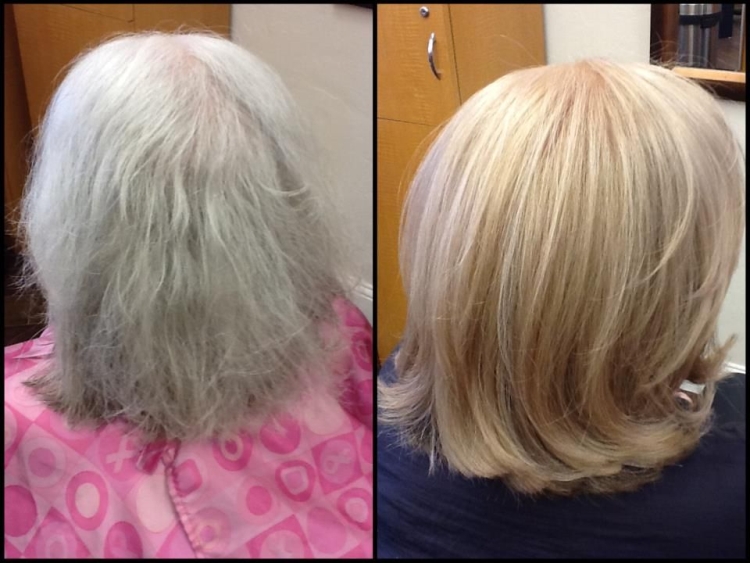 Hair toning before and after photos