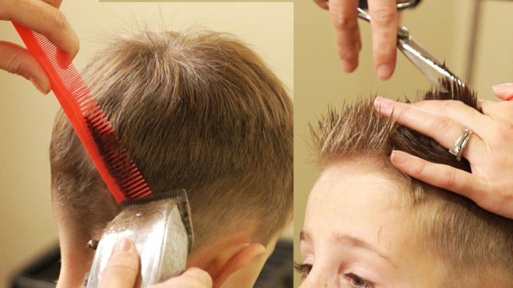 How to cut a baby boy with a clipper and scissors at home