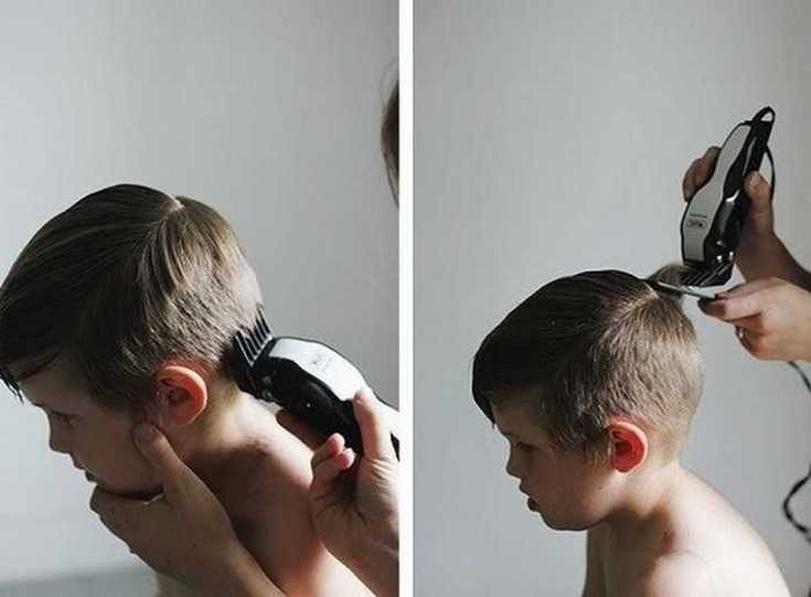 How to cut a baby boy with a clipper and scissors at home