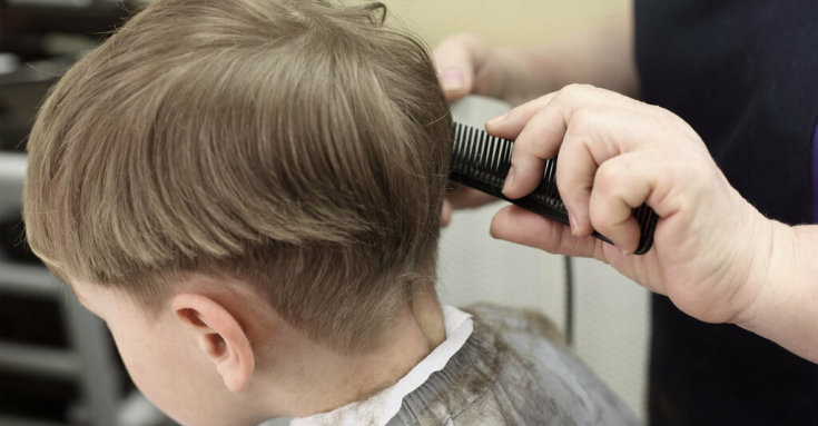 How to cut a baby boy with a clipper and scissors at home