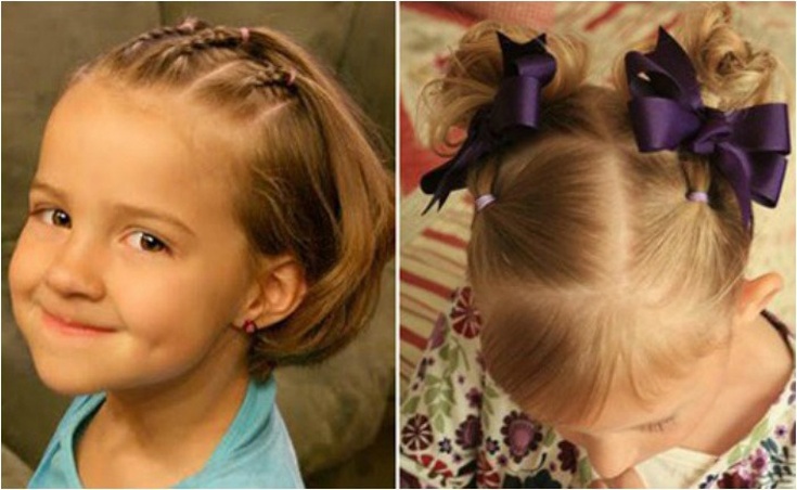 Children's hairstyles for short hair for every day to school and kindergarten