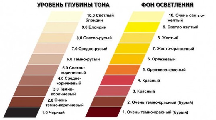 Hair lightening background (color chart)